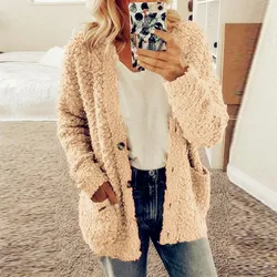 Woman Jacket Fashion Long Sleeeve Outfit Hooded Fleece Wool Coat Women Warm Sweaters 2023 Ladies Fashion Winter Fashion Cardigan