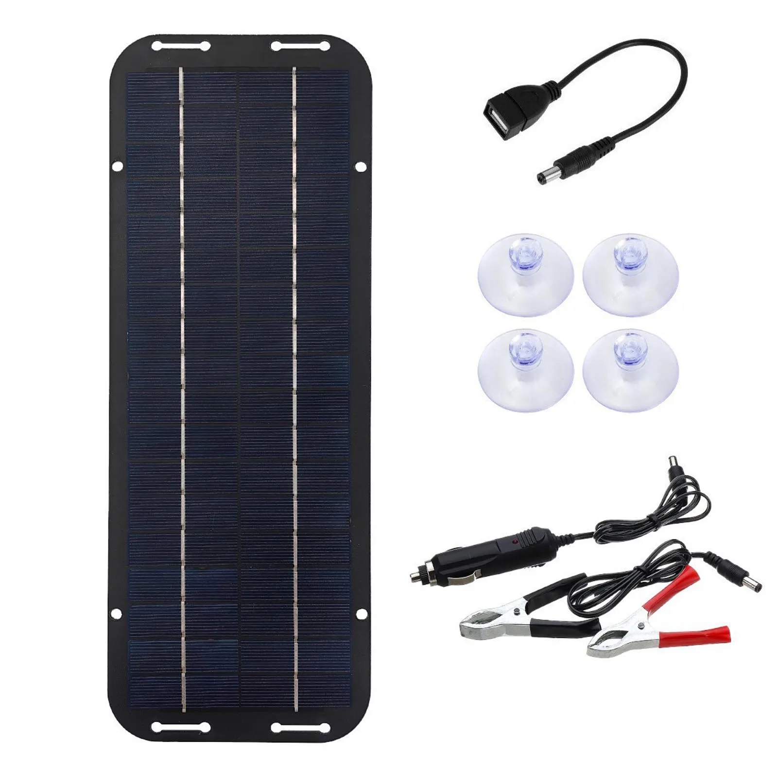 12V Solar Panel Kit IP65 Waterproof Solar Trickle Charger Portable Solar Powered Charger Kit High Efficiency Car Battery Charger