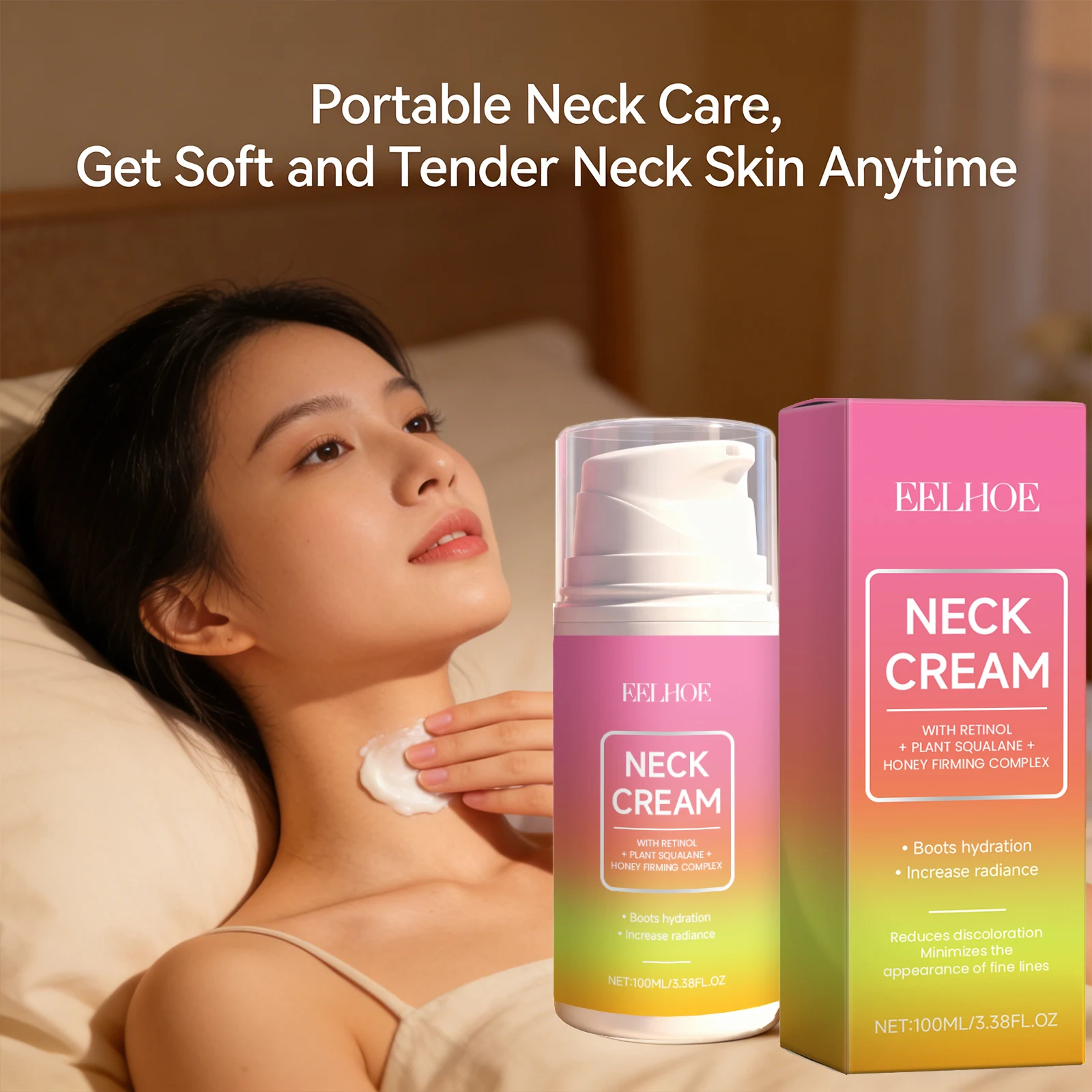 Moisturizing Neck Cream Softens Fine Lines Firming Brightening Skin Increase Radiance Long-Lasting Hydration Retinol Neck Lotion