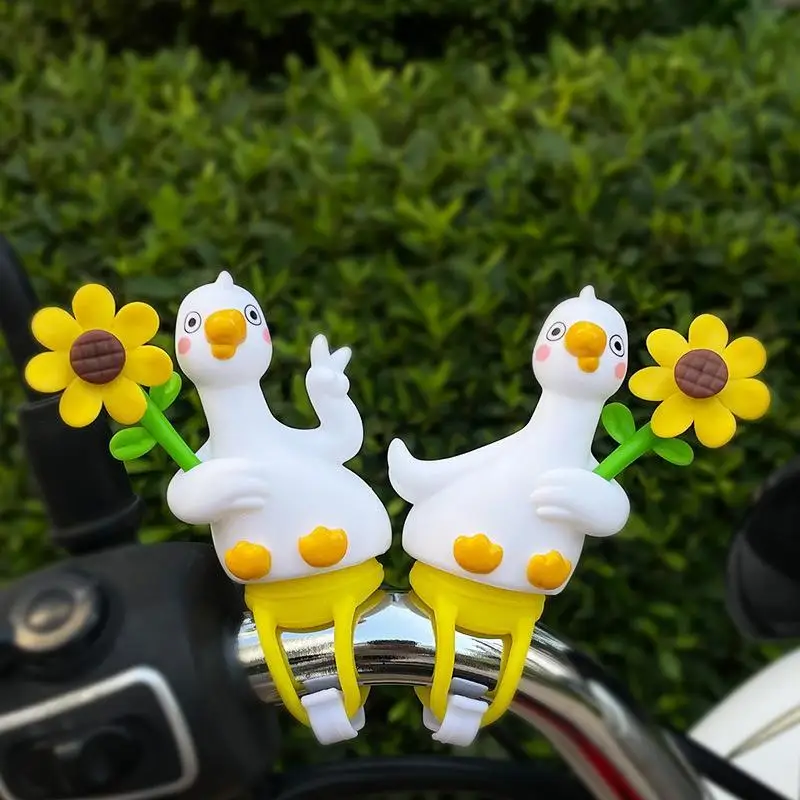 Little Duck Windmill Bicycle Handlebar Decor with Stretchable Strap Fun Decor for Kids After School Cycling