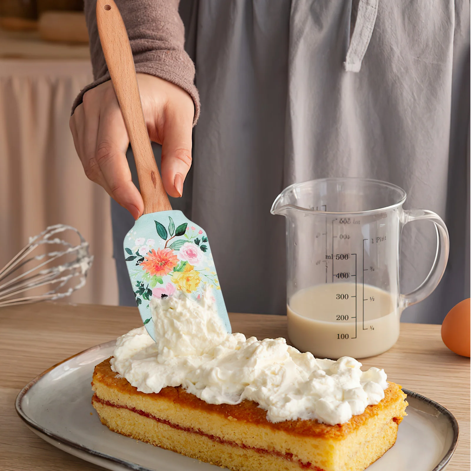 2 Pcs Cake Cream Spatula Decorating Tools Pastry Cakes Baking Tray Reusable Butter Scrapers Dish Cooking