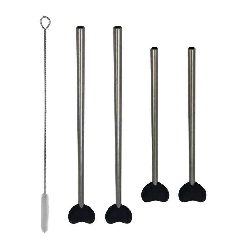 Uniuqe Metalen Rietje met Hart Multifunctioneel Metalen Rietje Rechte Sipper