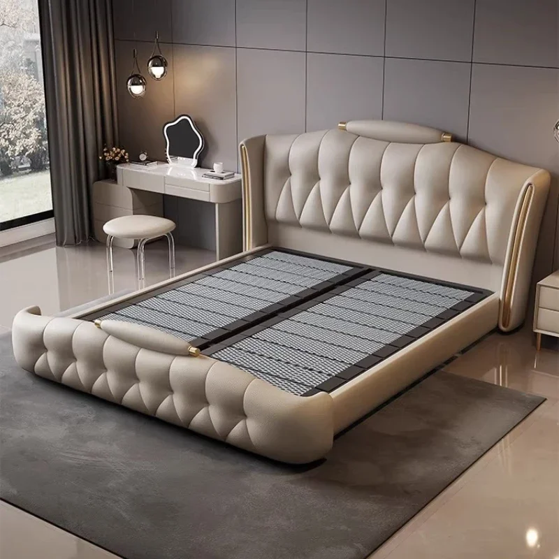 180x200cm King Size Leather Bed 2 People High End Elegant Luxury Bedroom Beds Minimalist Comfortable Cama Box Casal Furniture