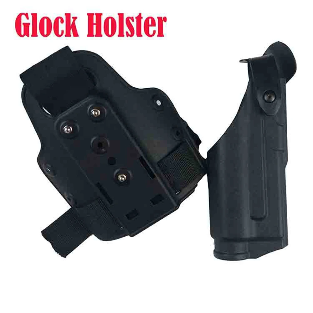 Leg hanging tactical holster suitable for Glock 17 18 19 22 23 31 32 Loadable weapon lamp flashlight