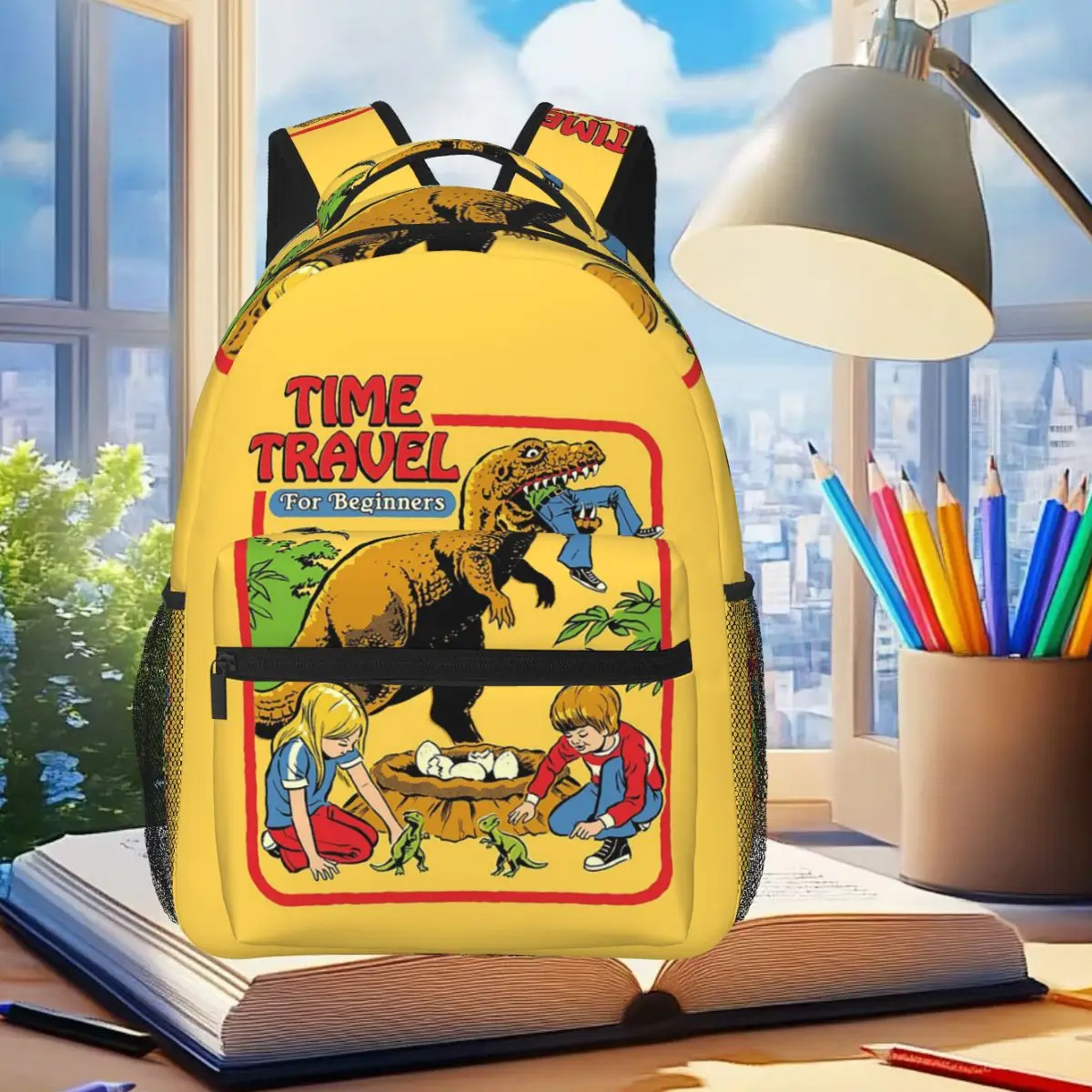 Steven Rhodes Time Travel For Beginners Backpack Student Boys Girls BookBag Children School Bag Shoulder Bags for Men Women