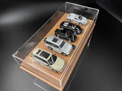 1/64 5-Position Model Car Acrylic Clear Display Case Leather Bottom Dust Storage Box Decorative Table 9 Colours