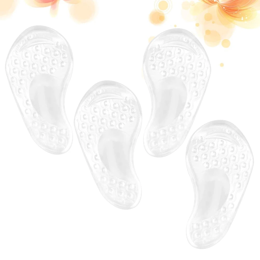 

2 Pairs Silicone Massage Insoles Comfortable Half Shoe Pads for High Heels Foot Care Travel Daily Use Lightweight Portable