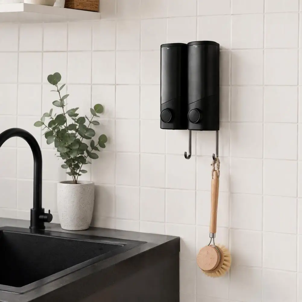 Wall Mounted Dispenser Leak Proof Conditioner Pump Shampoo Conditioner Dispenser 3-chamber Wall Mount Dispenser for Bathroom
