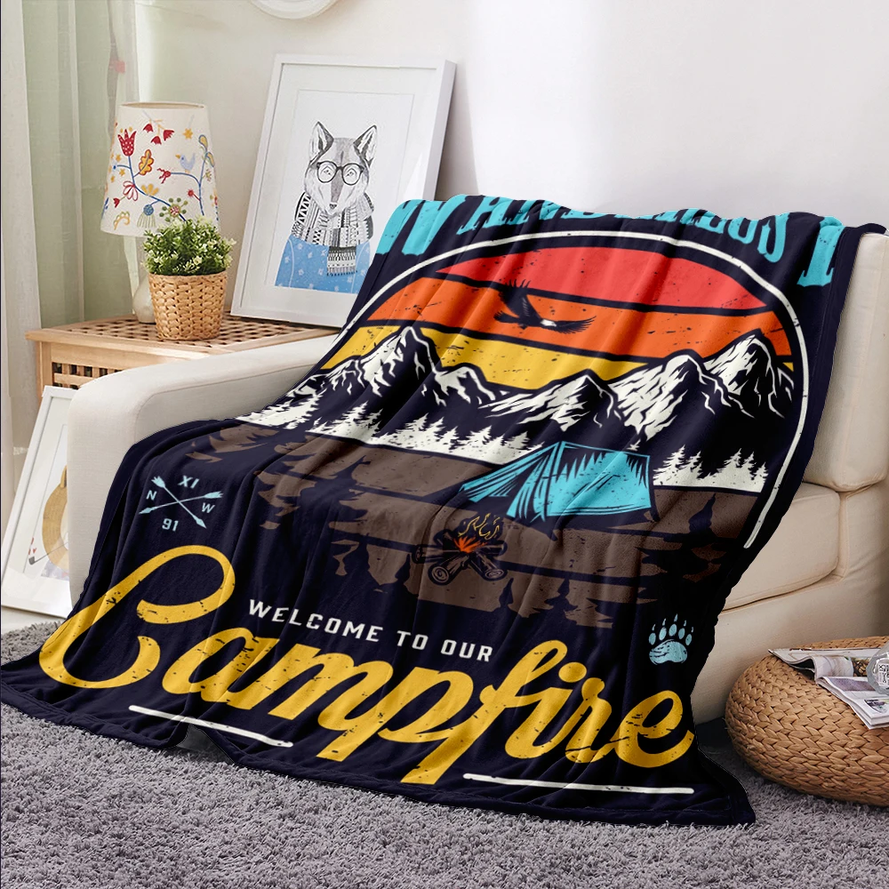 VIKAMA American Retro Landscape Facecloth Decke Sommer Klimaanlage Decke Büro Nickerchen Decke Schal Decke