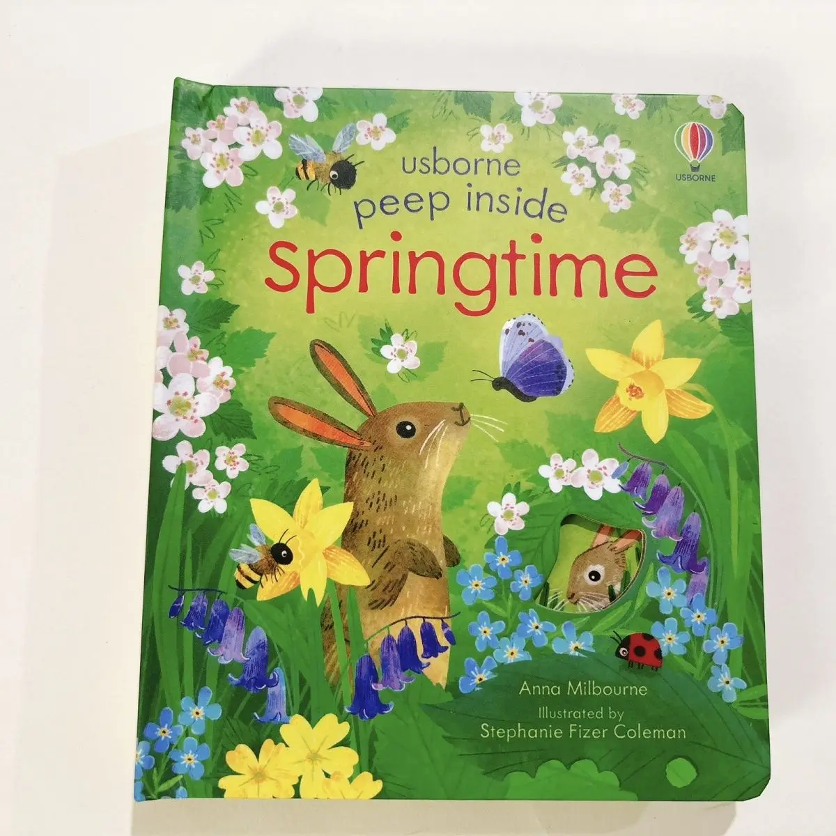 

Usborne Peep Inside springtime Children's early education science popularization board book flip book