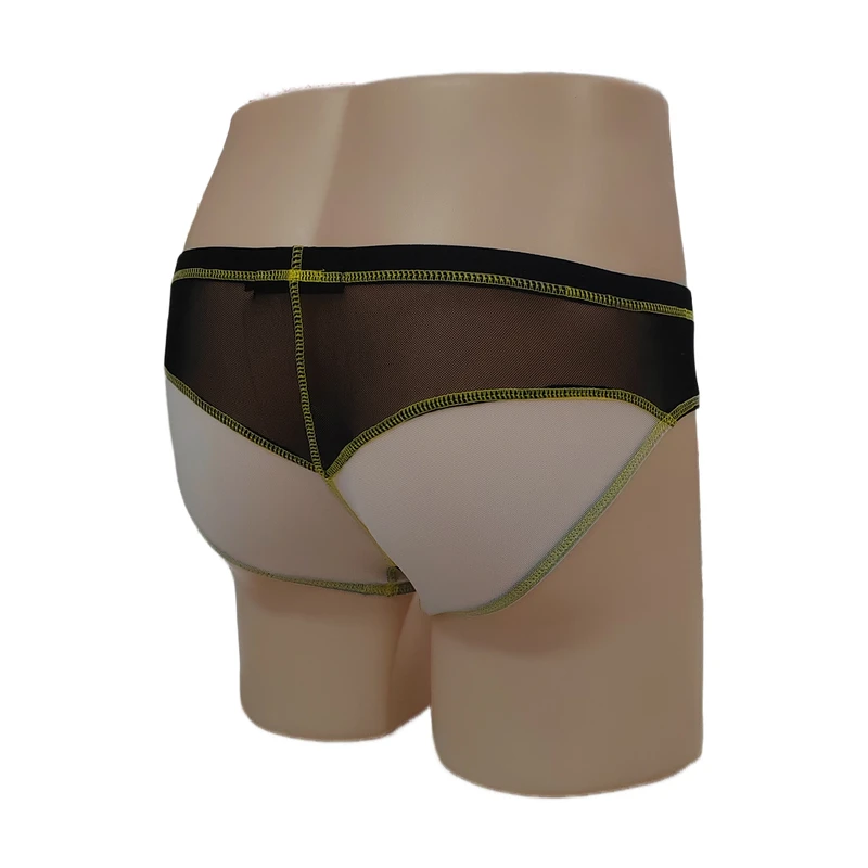 New Men's Triangle Underwear Color Contrast Patchwork Mesh Micro Transparent Sexy Fashion Couple Men's Triangle Underwear
