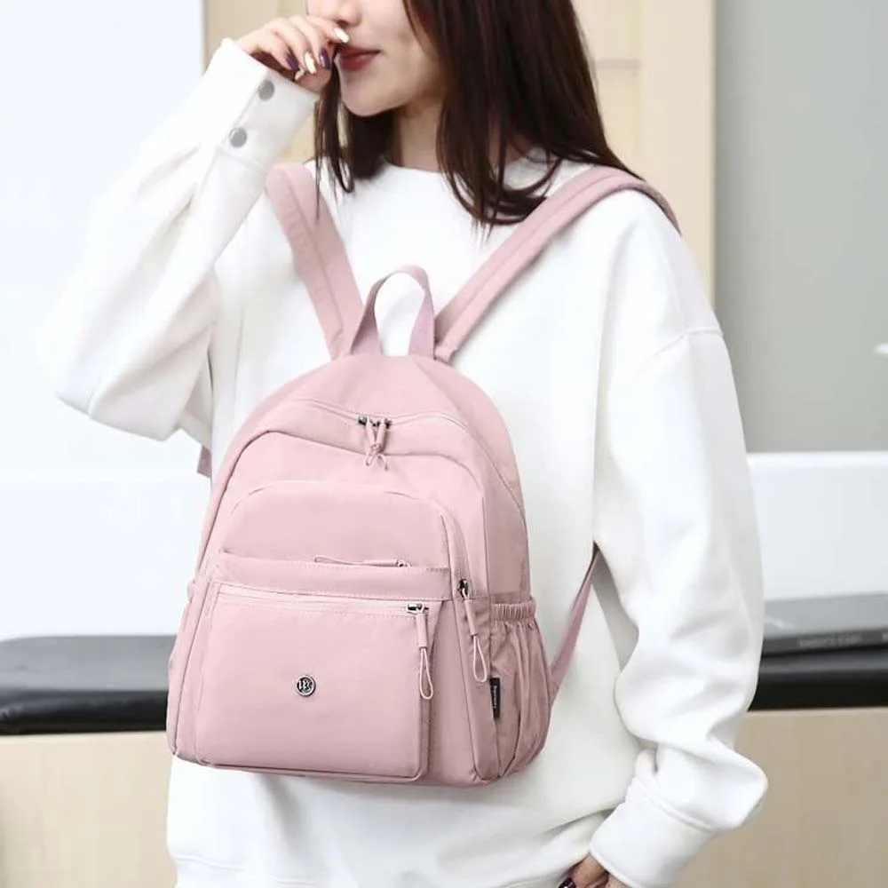 

Large Capacity Oxford Cloth Backpack Japanese Style Anti-Splash Water Women School Bag Solid Color Adjustable Casual Daypack