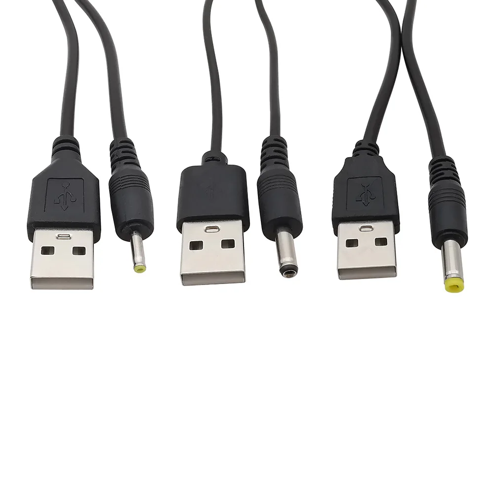 1PC 5V USB 2.0 Type A Male to 2.5x0.7mm 3.5x1.35mm 4.0x1.7mm 5.5x2.1mm 5.5x2.5mm DC Power Cable Plug Jack Connector Charger Cord