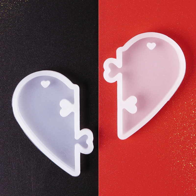 2pcs/Set Love Heart Locks Pendant Silicone Mold DIY Epoxy Resin Mould Keychains For Lovers Valentines Day Gifts Jewelry Making