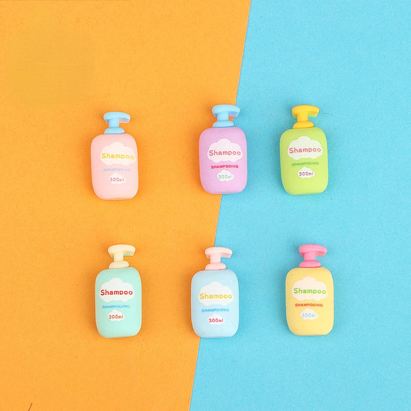 10Pcs Kawaii Flat‑Back Resin Mini Shampoo Bottle Charms Miniature DIY Craft Materials Scrapbooking Embellishment Accessories