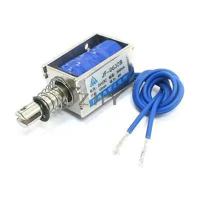 1PC JF-0630B 14x19x30 14*19*30 DC 6V DC 12V DC 24V 300mA Suction 6N Stroke 10mm Push Pull Type Open Frame Solenoid Electromagnet