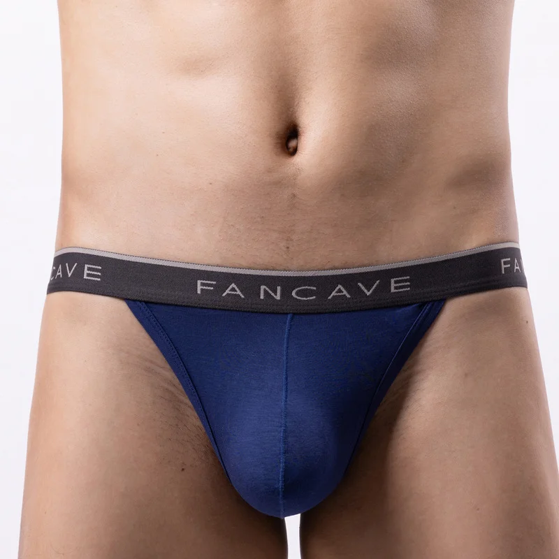 Tanga de talla europea para hombre, ropa interior Sexy con parte trasera en T, Bikini, Modal, cómodo, bolsa de bulto en U, bragas