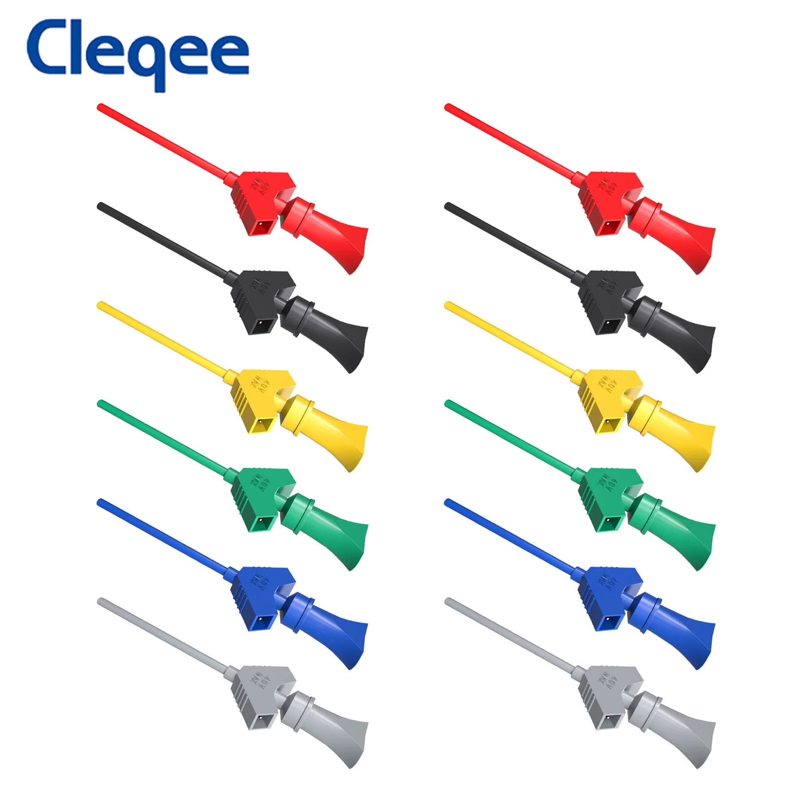 Cleqee P5003 Mini Grabber SMD IC Test Hook Clips compatible with Dupont Female Jumper Logic Analyzer Accessories 30V/5A