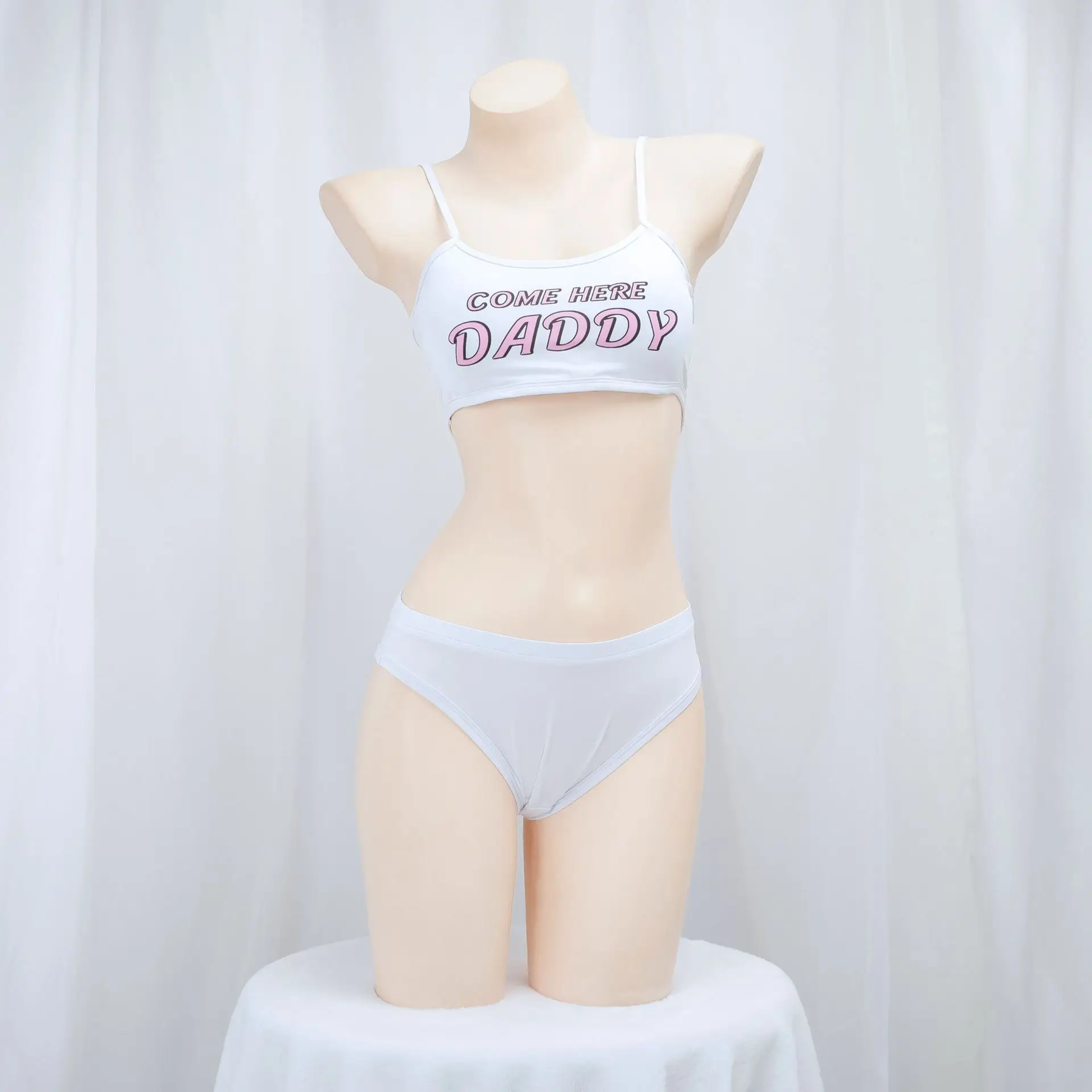 

Комплект с топом на бретельках и трусиками, сексуальное двухмерное белье, домашняя одежда, пижама, костюм горничной для косплея, соблазнительный сценический костюм