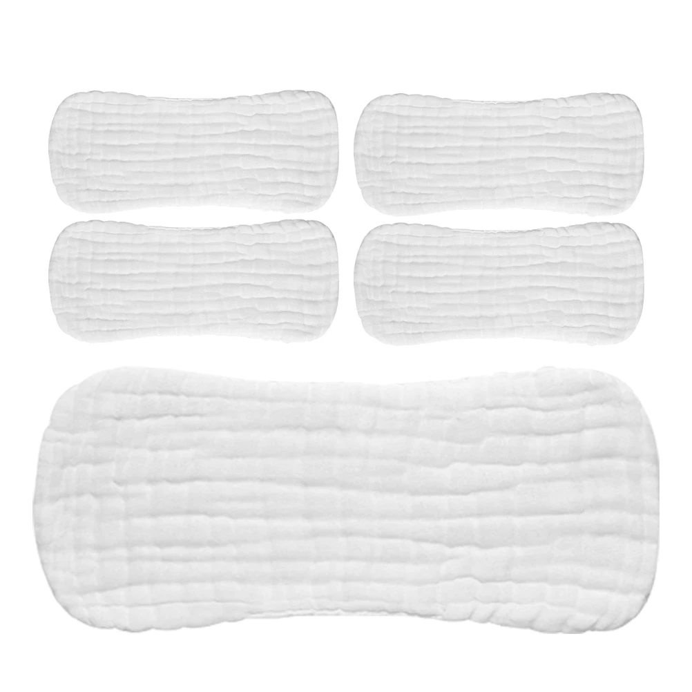 

5Pcs Unbleached Pure Cotton Diapers For Newborns Soft Breathable Reusable Nappy Liners Baby Boy Pee Shield 03 Months