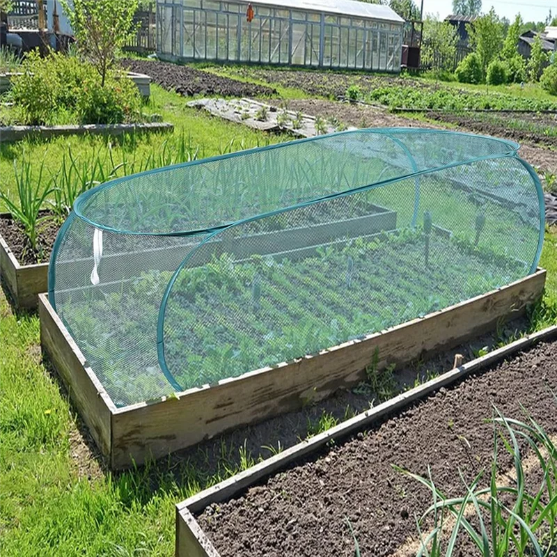 

ABKY-3 Pieces Garden For Plants Cover 99X40x45cm With 24 Ground Nails,Mesh Netting Covers Net Cage Guard Protector For Plant