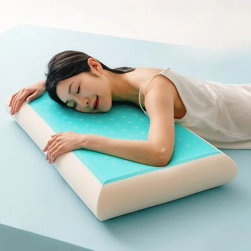

1pcs Gel Memory Foam Pillow with Slow Rebound & Cooling Effect Orthopedic Neck Support Pillow for Sleeping Ergonomic Design