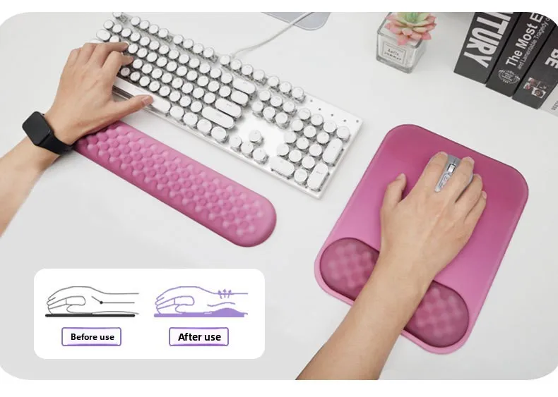Ins-Style Handgelenkauflage Mauspad-Set Tastaturunterlage Ergonomische Schreibtischunterlage für Büro und Gaming in 6 Farbverläufen – Detail 2