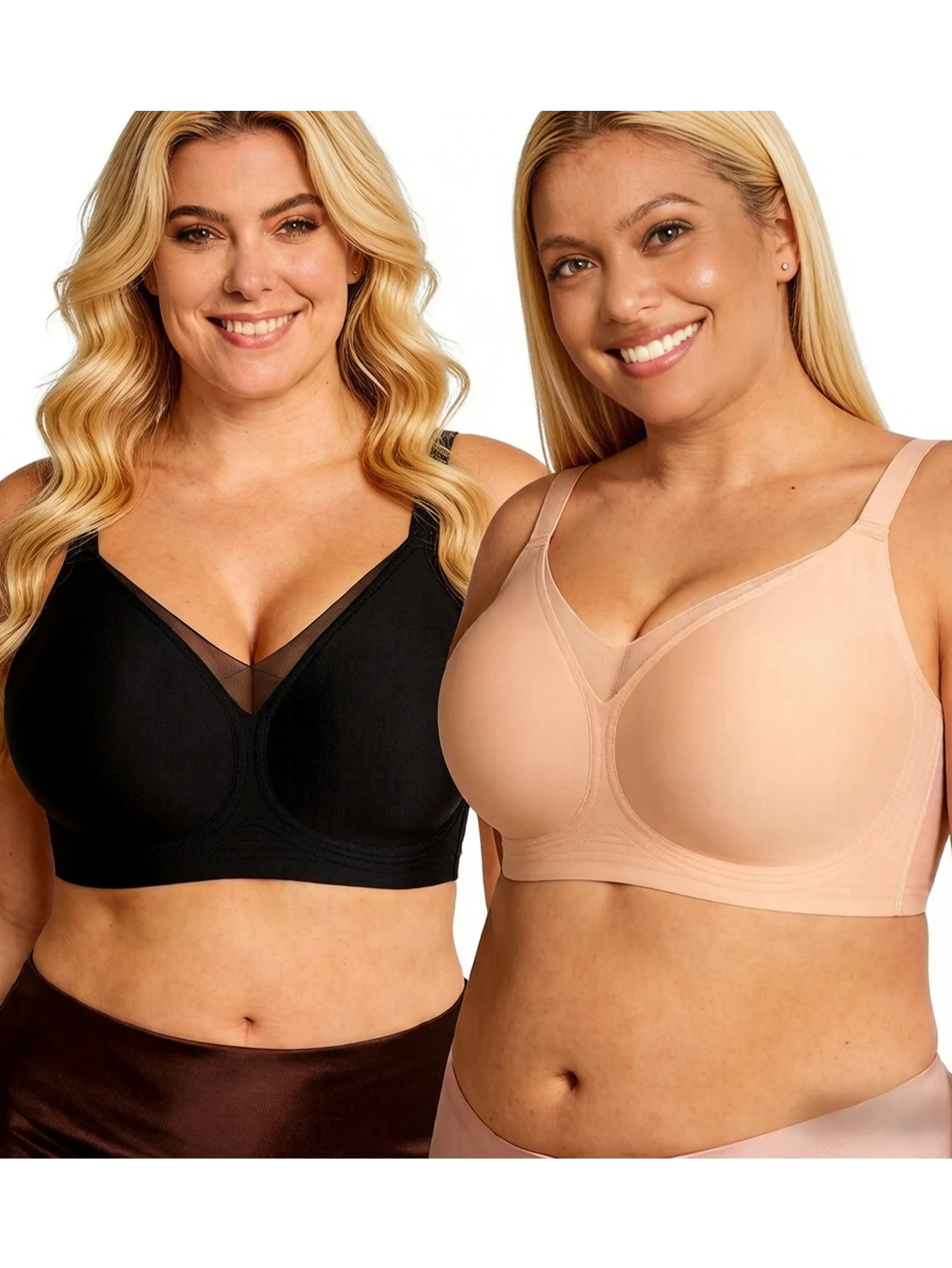 Full Coverage Bra - Women's Wire-Free Support Bra With Mesh