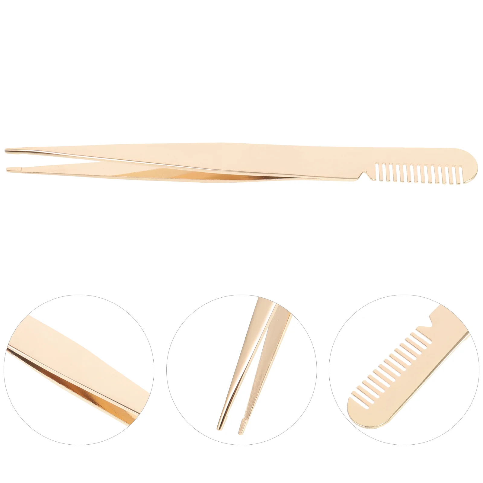 Compact Eyelash Tweezers with Comb Metal Lash Applicator Tool for Eyelash Extensions