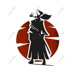 Divertida pegatina para coche, Logo de espadachín samurái Ronin para coche, motocicleta, casco de carreras, portátil, maletero, carrocería, ventana de coche, tabla de surf, calcomanía de PVC