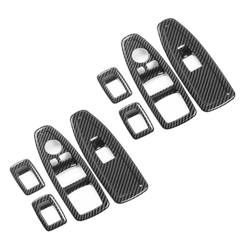 8Pcs For BMW 1 3 4 Series 3GT F20 F30 F31 F34 F36 Window Glass Lift Button Decoration ABS Carbon Fiber Panel Decoration