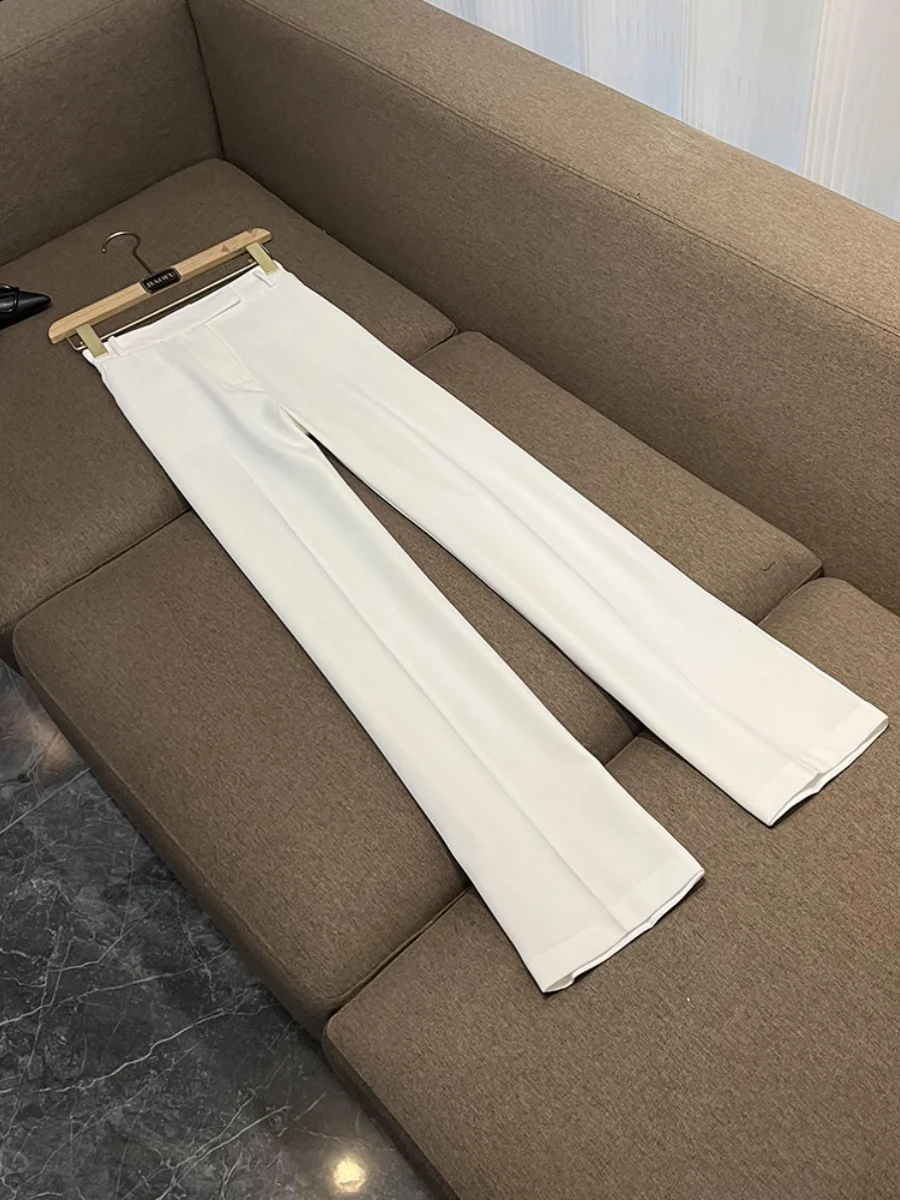 

Весенние качественные брюки прямого кроя, повседневные универсальные удобные женские брюки с высокой талией и карманами D198