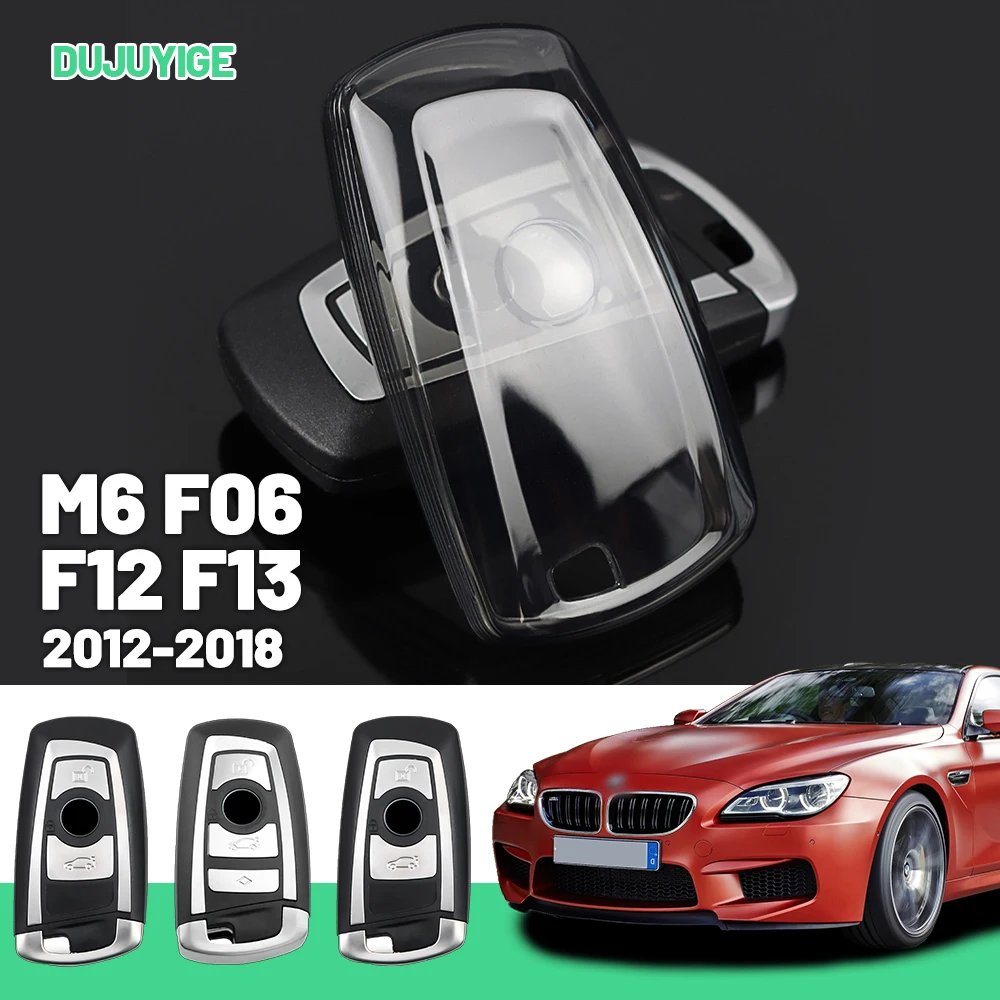 Clear TPU Car Key Case For BMW M6 F06 F12 F13 2012-2018 Key Fob Cover Protector Shell Auto Accessories