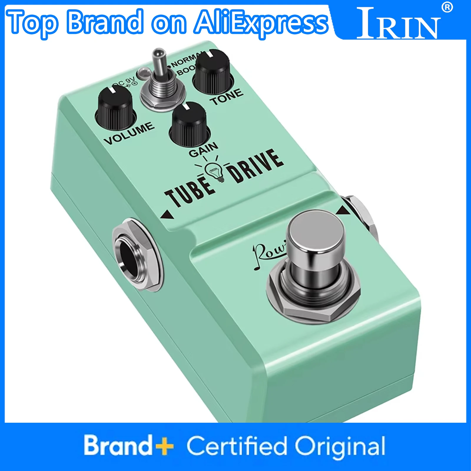 

ROWIN Tube Drive Guitar Analog Overdrive Pedal Classic Blues Pedal Distortion Box Normal & Boost Modes Guitar Pedal Parts