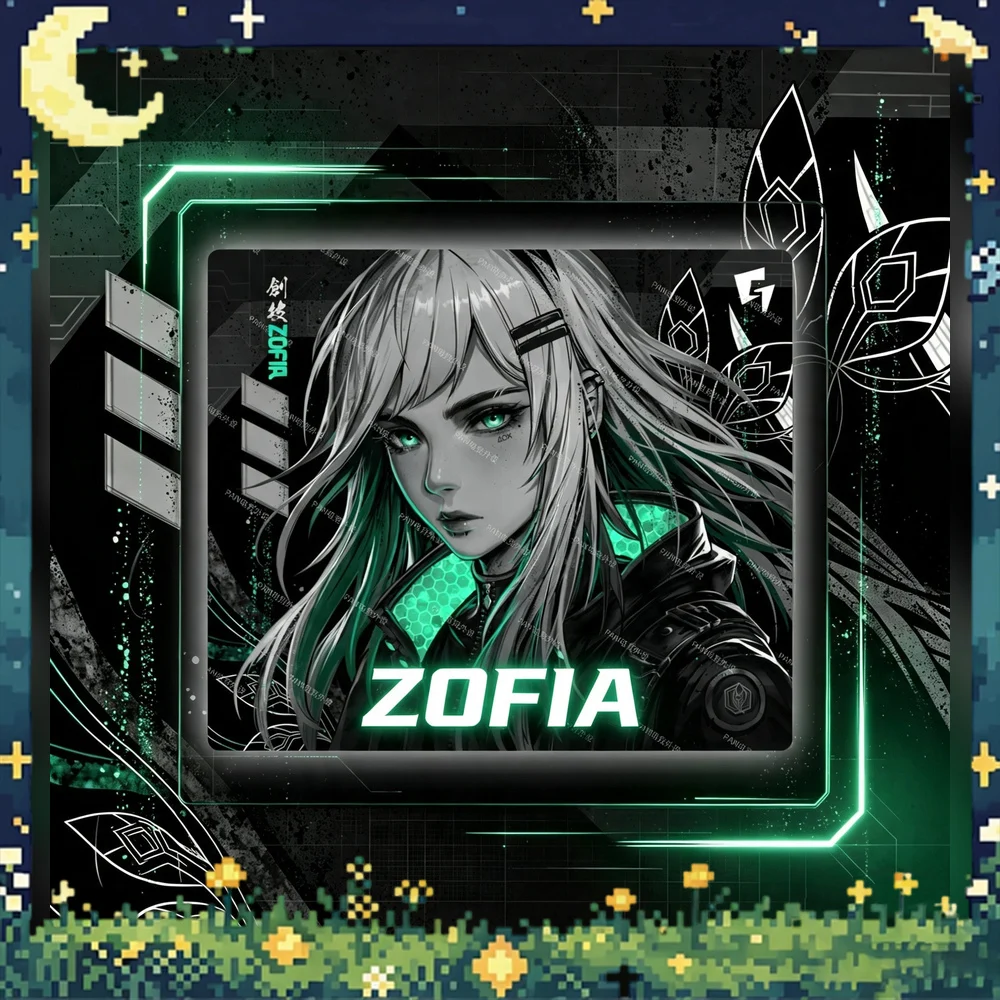 PAN GLSSWRKS x ZOFIA Tempered Glass Mouse Pad 490x420mm Limited Gaming Desk Glass Smooth Mouse Mat for FPS Esports