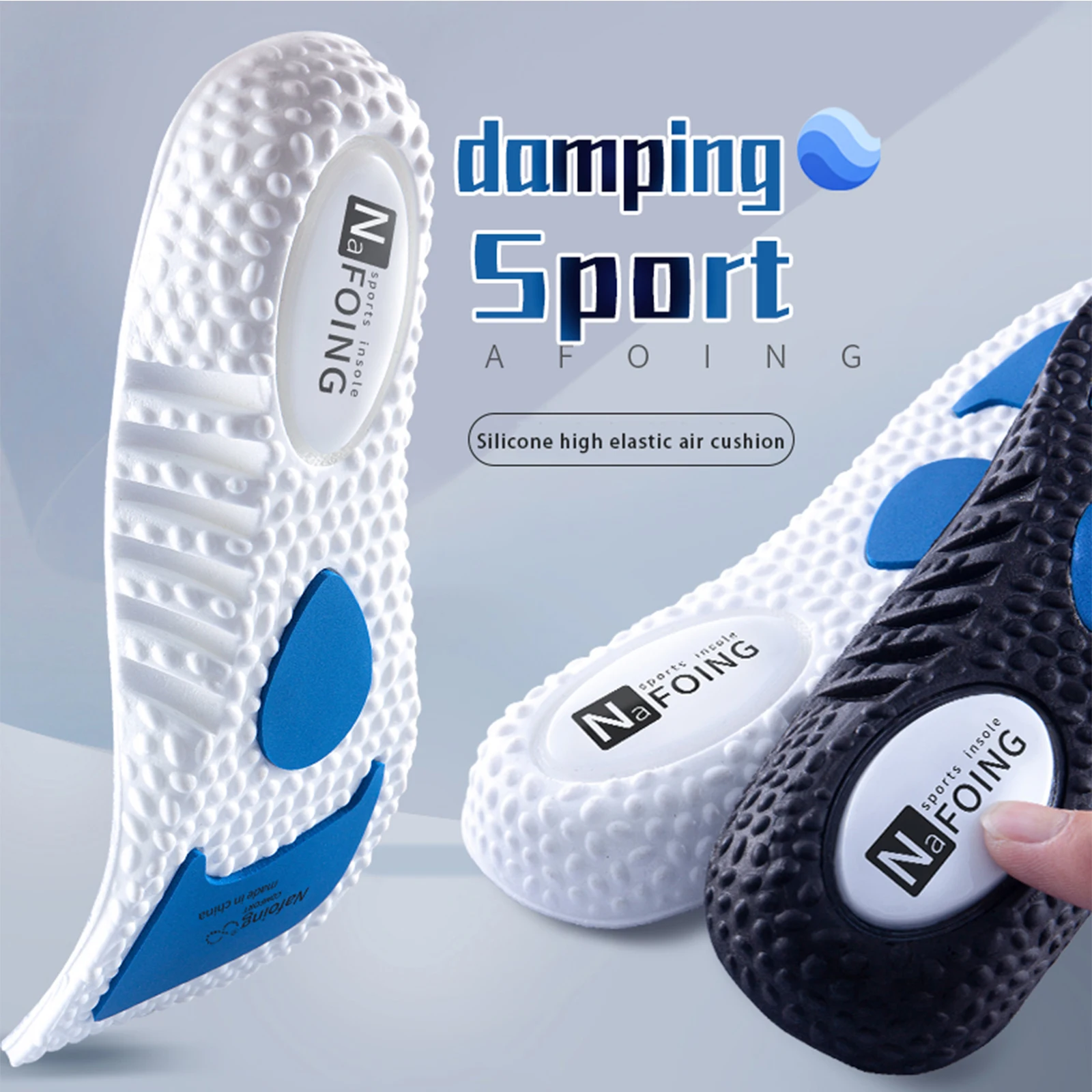 

Sport Insoles Memory Foam Air Cushion Insert Breathable Shock Absorption Deodorant Shoe Insert Men Women Soft Comfortable