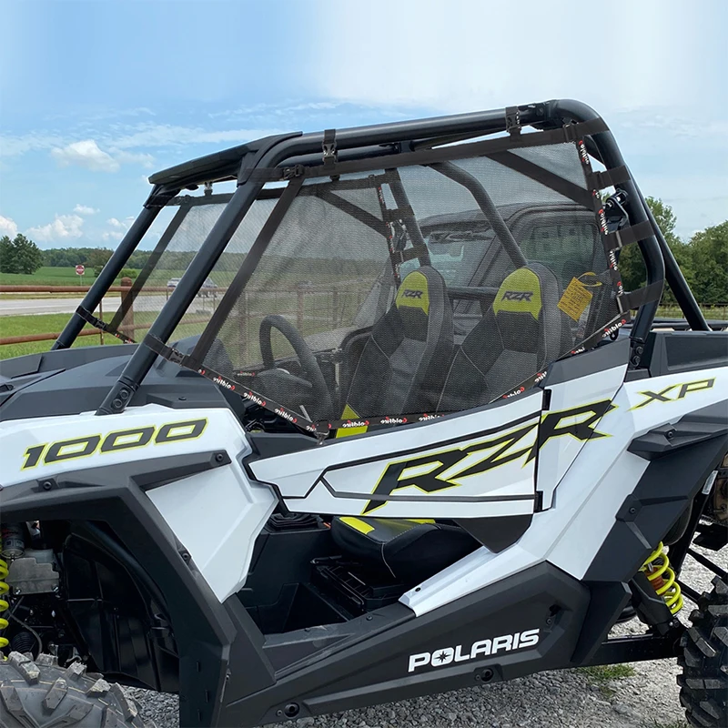 RZR Shade Nets/UTV Window Net/Roll Cage Mesh Guard for Polaris RZR/ATV Cabs and Roofs (Black)