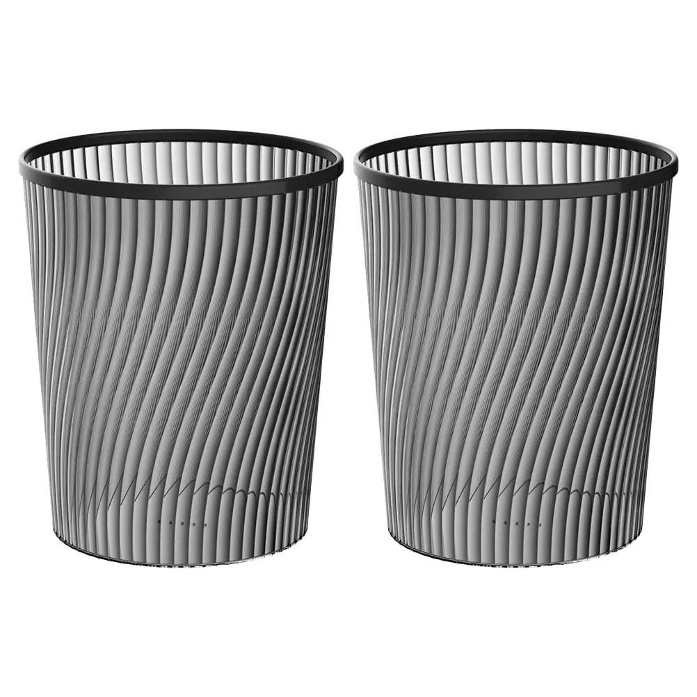 

2pcs Trash Can Home Living Room Bedroom Office Waste Bin Plastic Garbage Bucket Household Rubbish Container Large Capacity Press