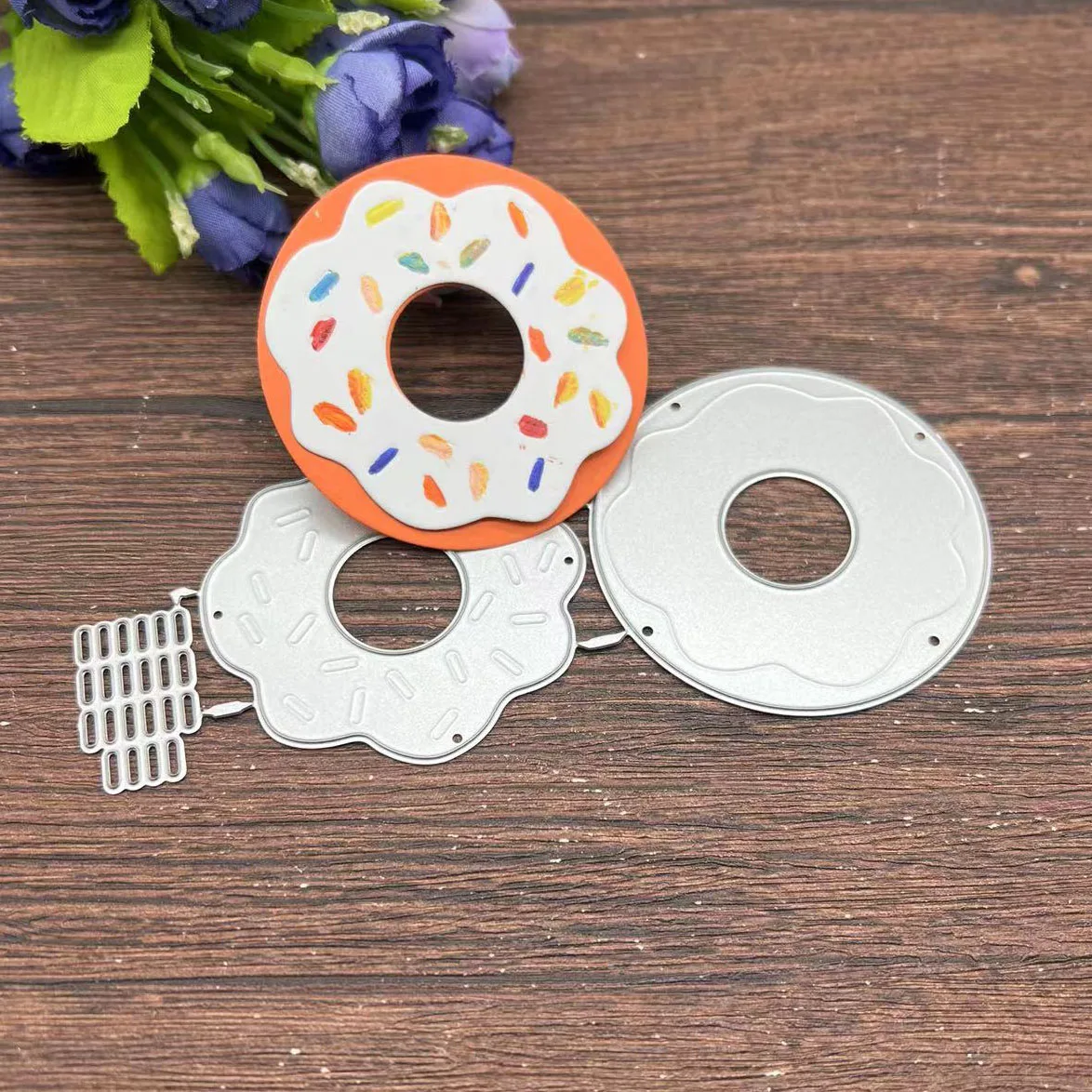 Delicious Donuts Frame Metal Cutting Dies Stencils For DIY Scrapbooking Decorative Embossing Handcraft Template