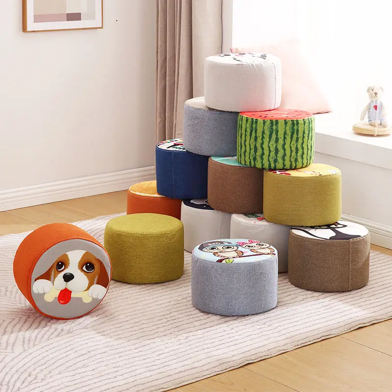 Small Stool Home Cloth Sofa Stool Lazy Living Room for Shoes Stool Creative Low Stool Home Decor