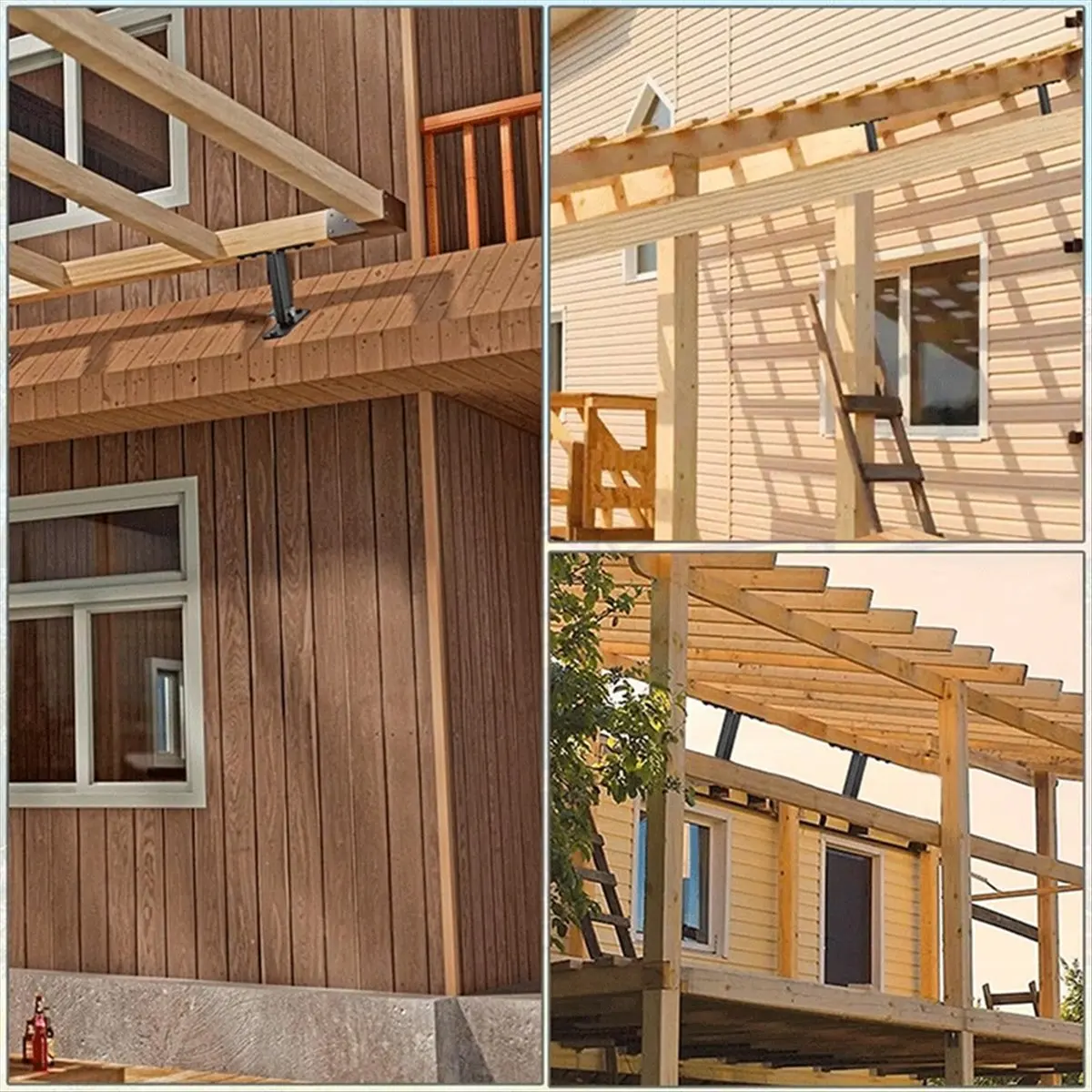 * A02R 3 uds elevador de techo para Patio Kit de soportes de pérgola de alta resistencia soportes de viga elevadora de techo de pérgola de acero inoxidable 304 ajustables