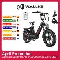 W Wallke H7 Electric Bicycle 1200W/2000W Dual Motor Electric Bike 40Ah/60Ah Step Thru Ebike 20*4'' Fat Tire Ebike W/APP Control