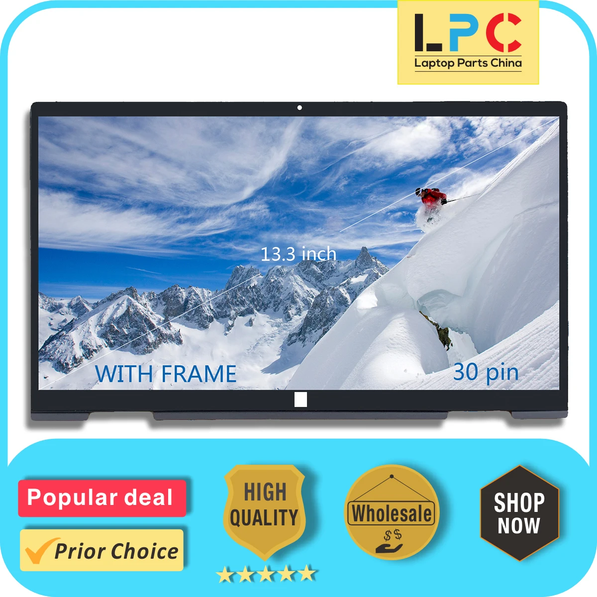 Montagem de Tela Sensível ao Toque Digitalizador com Moldura e Placa Pequena Fhd 1920 × 1080 30 Pinos hp Envy X360 13-bd Série