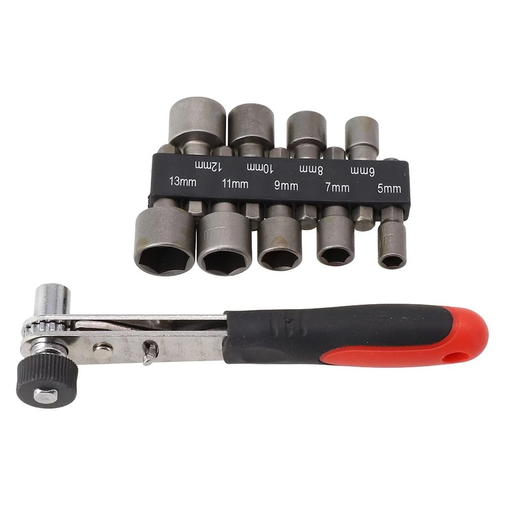 

Super Versatile 10pcs Ratchet Wrench Set with Small 1/4 Inch Socket and 9 Drill Bit Adapters for Professional Use