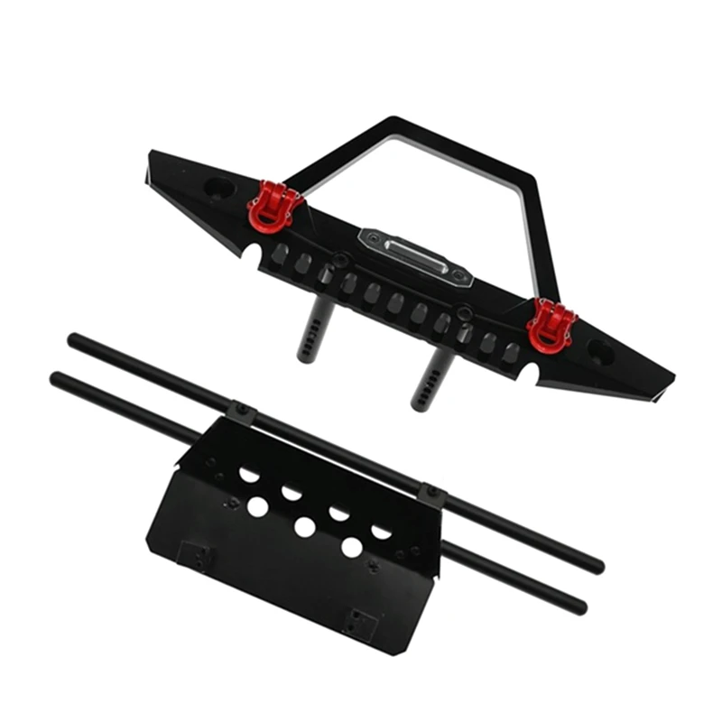 Metal Front Rear Bumper With LED Light For Axial SCX10 Traxxas TRX4 1/10 RC Crawler Car Cherokee Body Upgrades Replacement Parts