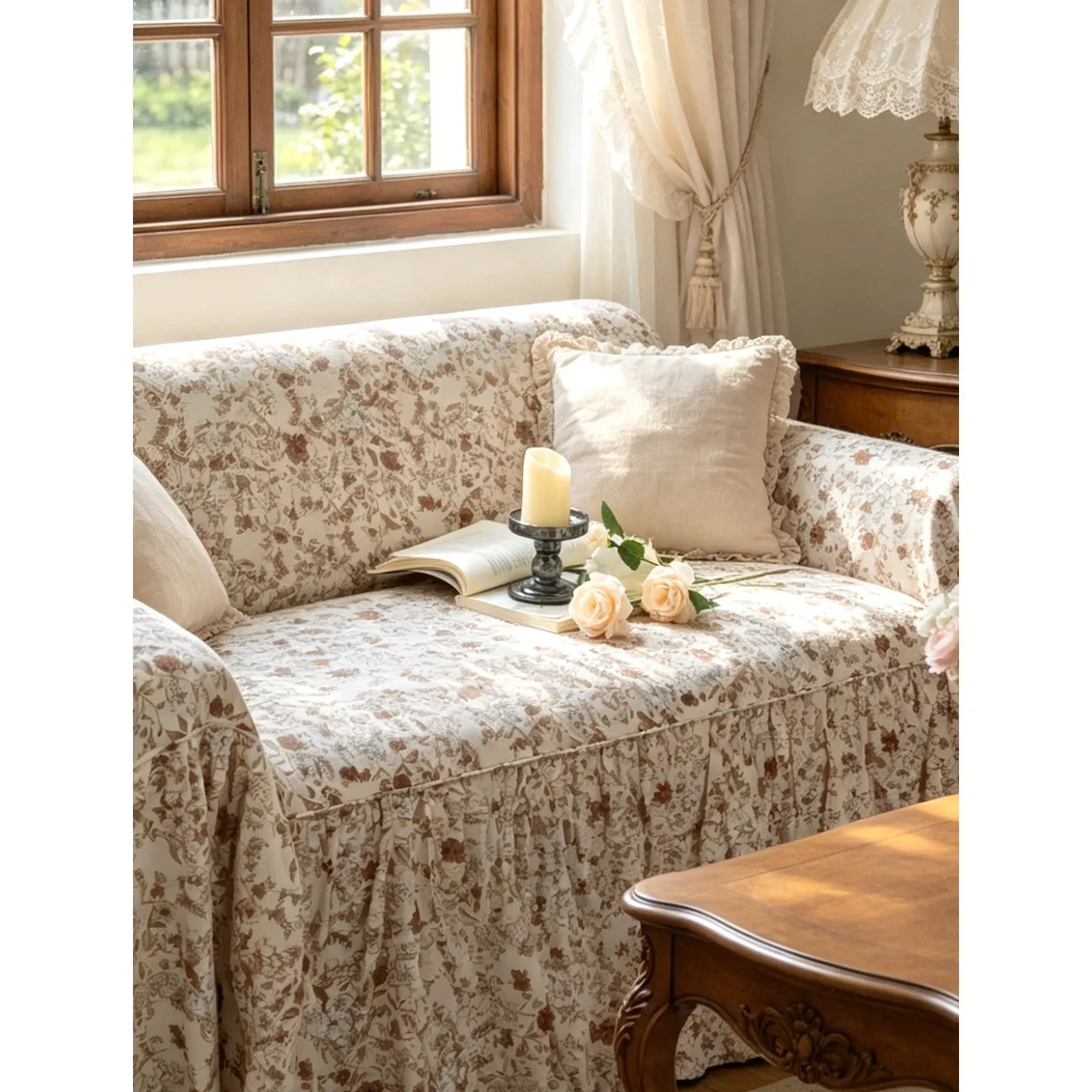 Cecilia - French Korean Retro Versatile Cotton Pure Cotton Hair Towel Sofa Cover Sofa Cover 2 and 3 Seater Pure Cotton