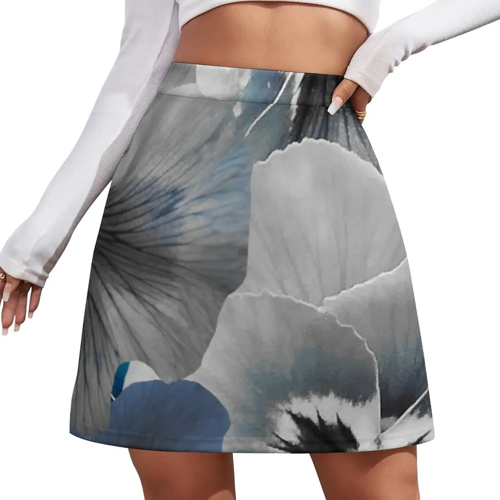 

beautiful blue and gray pansy flowers Mini Skirt midi skirt for women night club outfits Woman clothing fairy grunge