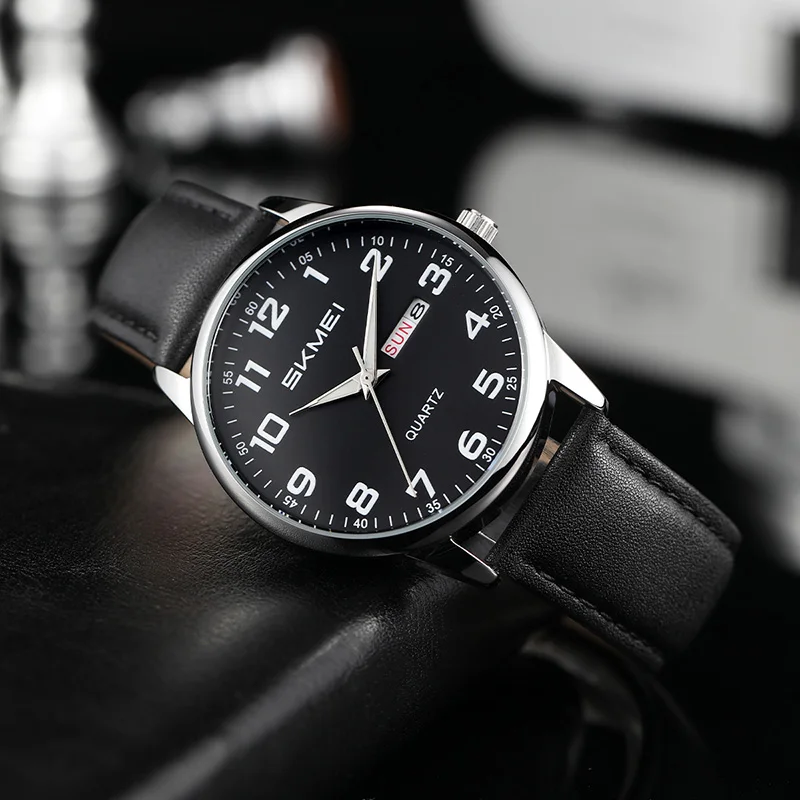SKMEI Fashion Design Waterproof Watch Simple Quartz Movement Watches For Men Women Students Date Week Wristwatches Reloj Hombre