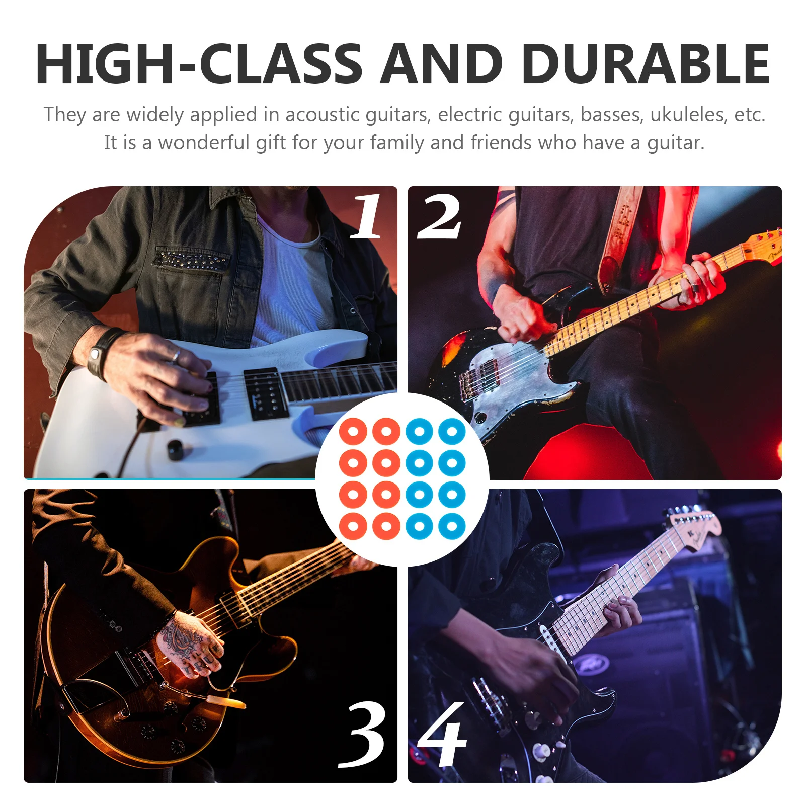 

16 Pcs Bass Strap Locks Guitar Belt Button Silicone Blocks Protector Protectors