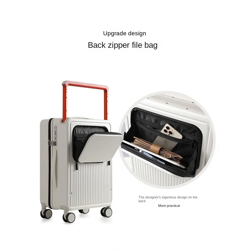 Multifunctionele Bagagekoffer Met Rugopening 20-Inch Boarding Travel Lockbox Usb Oplaadbare 24-Inch Hoes Met Hoge Capaciteit